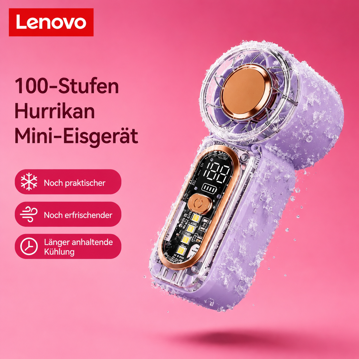 Mini-Handventilator mit Digitaldisplay
